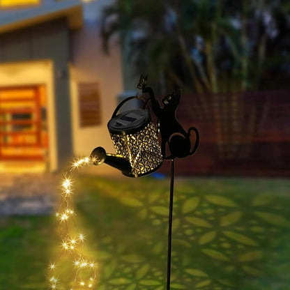 Black Cat Gifts - Solar Cat Garden Statue,Black Metal Garden Decor,Yard Decor Stakes with Lantern, Gifts for Women Mom and Grandma or for Cat Lovers