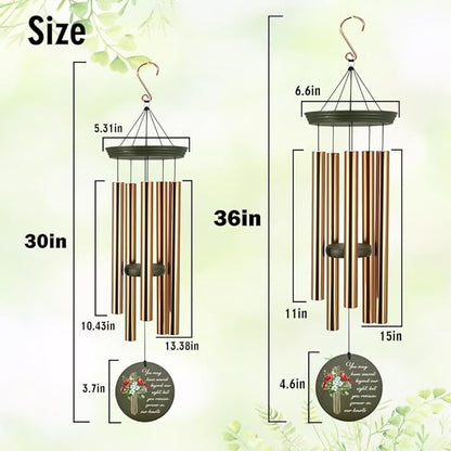 Personalized Sympathy Wind Chime, Cross Wind Chime, Memorial Wind Chimes Deep Tone, Bereavement/Memorial Gift in Memory of Loved One, Loss of Mother, Father, Product in USA