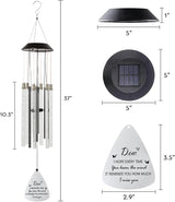Solar Wind Chimes for Outside, 6 LED Color Changing Tubes - Unique Outdoor Garden Decor, Colorful Patio Ambient Light, for Her/Him, White Elephant Gifts for Adults