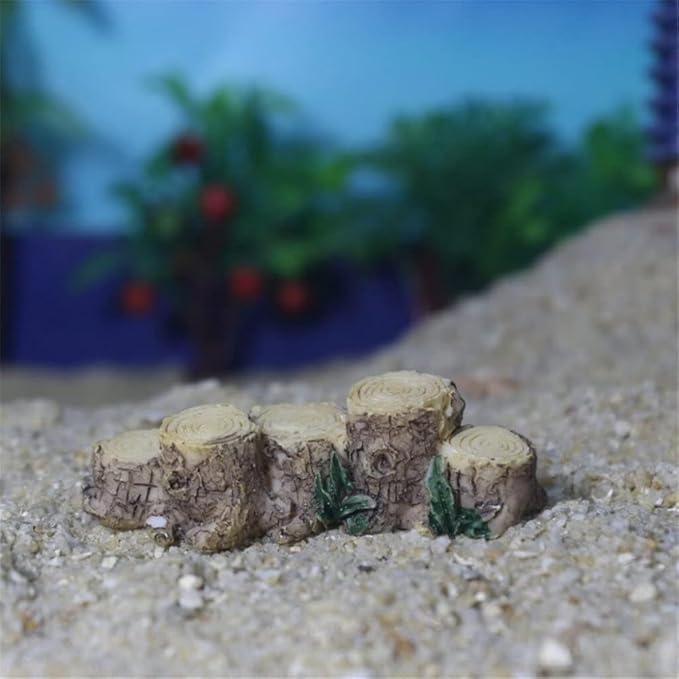 Miniature Resin Stump Micro Landscape Fairy Garden Ornament Mini Doll House Outdoor Landscape Decor Outdoor Statues Garden Sculptures Decor Landscape