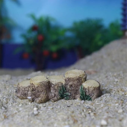 Miniature Resin Stump Micro Landscape Fairy Garden Ornament Mini Doll House Outdoor Landscape Decor Outdoor Statues Garden Sculptures Decor Landscape