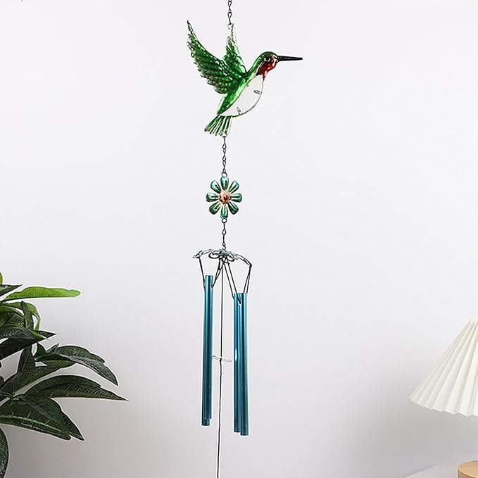 Animal Wind Chimes for Outside, Colorful Wind Chimes Aluminum Tube Wind Chime Outdoor Garden Wind Chime Decorative Chime of Wind for Indoor Living Room Office (Long-Bird)