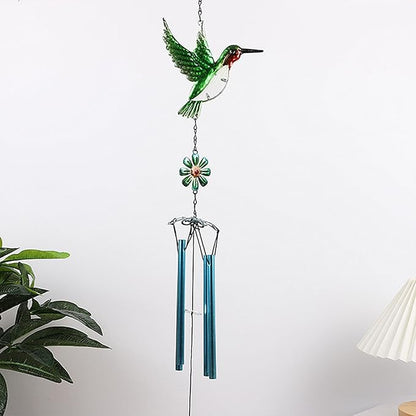 Animal Wind Chimes for Outside, Colorful Wind Chimes Aluminum Tube Wind Chime Outdoor Garden Wind Chime Decorative Chime of Wind for Indoor Living Room Office (Long-Bird)