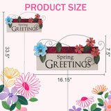 Spring Decor Outdoor Spring Greetings Flower Metal Garden Stakes Decorative Colorful Floral Welcome Sign Yard Art Garden Decorations for Home Outside Lawn Porch Backyard Walkwa