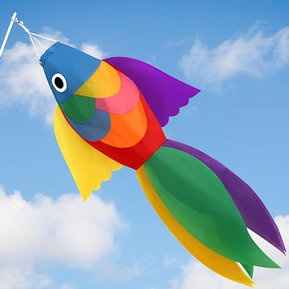 NOVWANG Rainbow Fish Windsock, 40 Inch Rainbow Windsock Wind Streamer Outdoor Hanging Decoration for Garden Yard Patio Home Boat Decoration