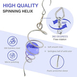 Wind Spinner Tail with Purple Glass Orb,Wind Spinners Stabilizer Gazing Ball Spiral Tail,Hanging Rotating Wind Spinner Spiral,Indoor Outdoor Visual Illusion Garden Decoration-13in