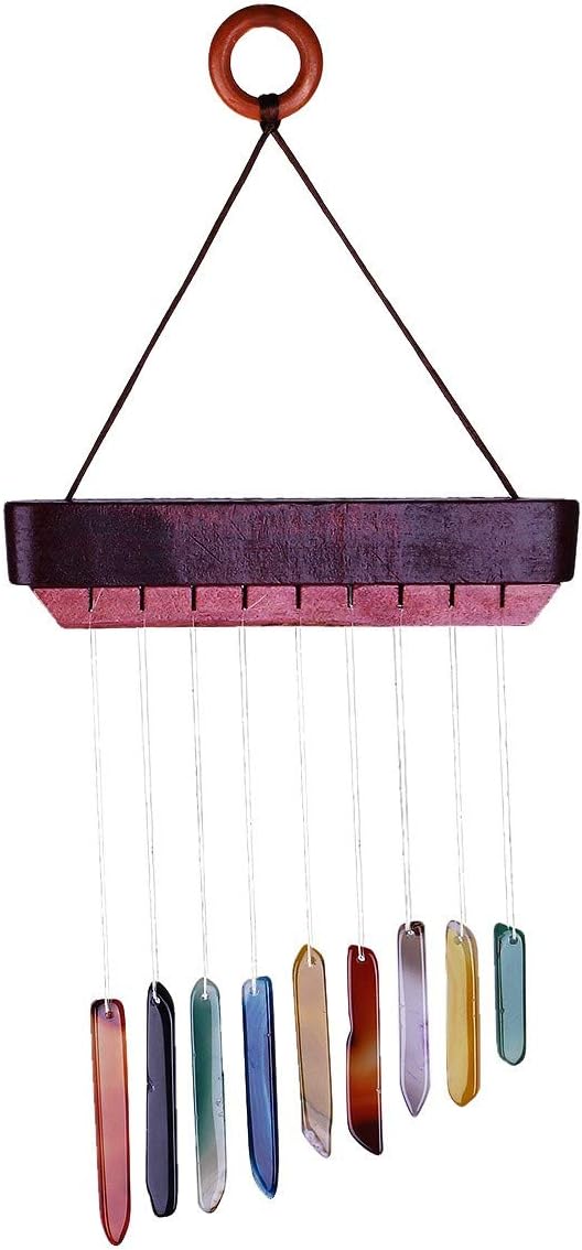Rockcloud Agate Slices Geode Wind Chime Home Garden Decoration Figurine