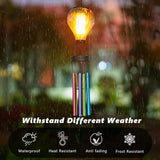 Starsoul Solar Wind Chimes for Outside, Sea Blue Hot Air Balloon Wind Chime with Flickering Flame, Outdoor Glass Windchimes Garden Decor, Gift for Mother's Day