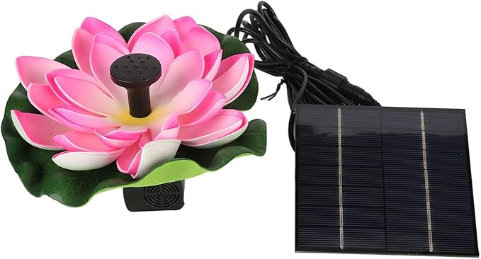 Lotus Flower Solar Landscaping Floating Solar Bird Bath Fountain for Fish Pond Garden Patio Aquarium 1.4W