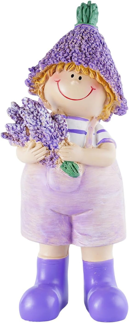 Figurines Spring Decor Garden Decor for Outside Whimsical Boy and Girl Outdoor Decor Resin Lavender Theme Spring Home Decor Indoor for Valentine's Day