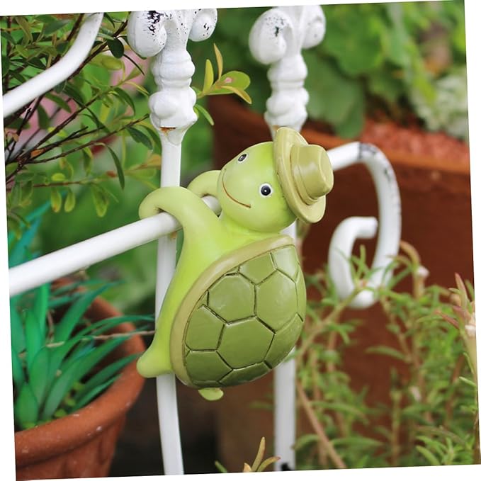 ERINGOGO Resin Turtle Plant Decoration Cute Climbing Tortoise Ornament for Outdoor Plants Weather-Resistant Garden Statue Charming Decor for and Flowers