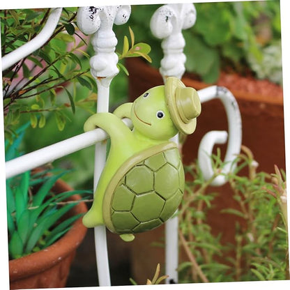 ERINGOGO Resin Turtle Plant Decoration Cute Climbing Tortoise Ornament for Outdoor Plants Weather-Resistant Garden Statue Charming Decor for and Flowers