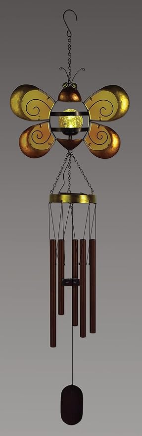 Sunset Vista Designs Solar Collection - Solar Wind Chime, Bee