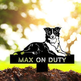 Custom Border Collie Metal Yard Stake, Dog On Duty, Dog Name Sign, Border Collie Garden Decor,Border Collie Metal Garden Sign, Dog Lover Gift,Border Collie Stake,Border Collie Lawn Sign.