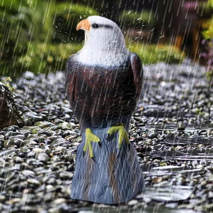 KKY Fake Plastic Eagle Bird, Garden Owl Statue,Can Repel Pigeons Away from The House, Garden, Pool.