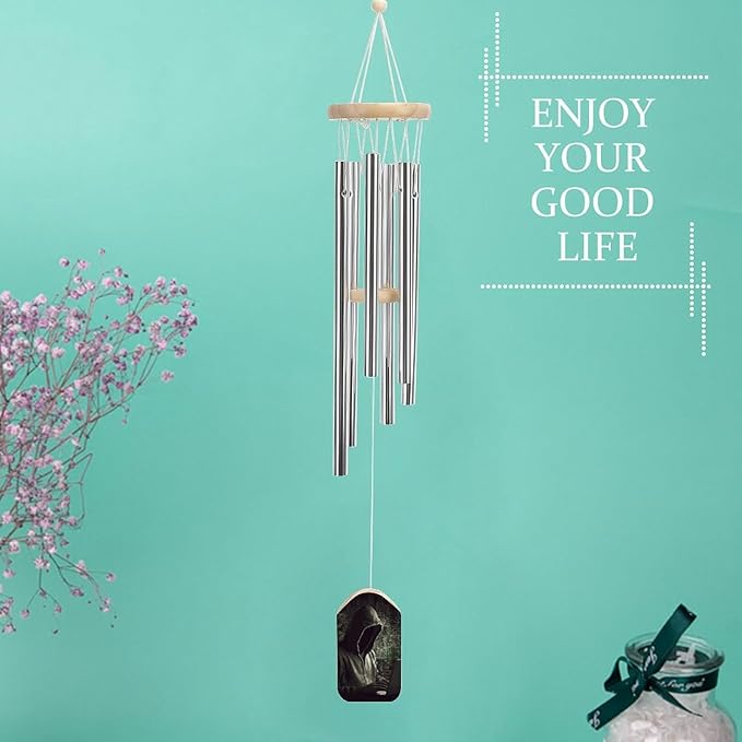 Large Aluminium Wind Chimes 20.5" Inches Hacker Wind Chimes for Outside Memorial Wind Chimes Sympathy Wind Chime for Outdoor Garden Patio Decoration