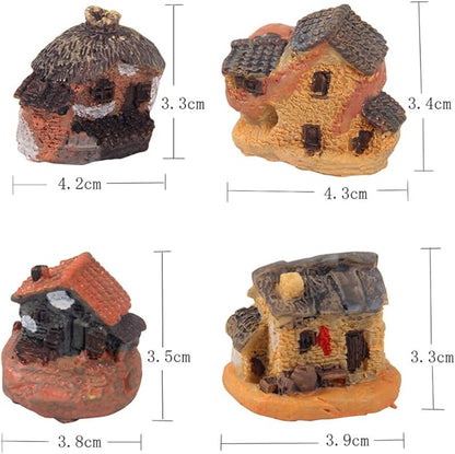 Kbraveo 12pcs Fairy Gardens Stone House and Fairy Gardens Tree, DIY Outdoor Decorations
