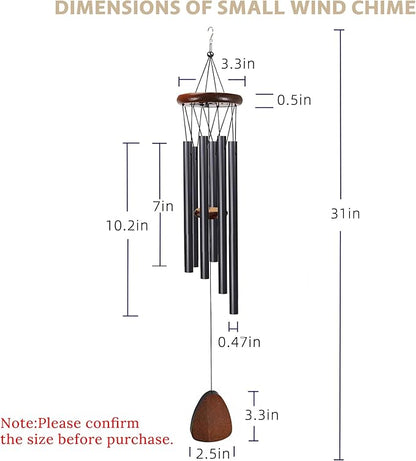Wind Chimes for Outside Clearance,Aluminum Memorial Windchime Outdoor Suitable for Loss of Loved One Patio Decor Indoor Porch Balcony Garden Decor(Black)