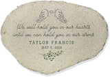 GiftsForYouNow Personalized Miscarriage Memorial Garden Stone, Baby Miscarriage Gift, in Our Hearts with Wings Small Flat Garden Stone, Infant Loss, Stillborn