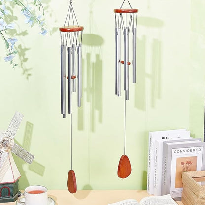 2 Packs Wind Chimes, 29 Inch Long Deep Tone Wind Chimes for Outside Garden Hanging Windchimes for Patio Balcony Hanging Decor, Sandy Brown