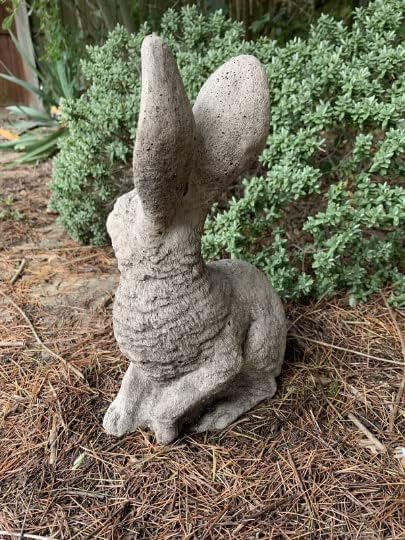 Large Rabbit Sculpture Stone Bunny Figure Concrete Rabbit Statue for Home and Garden Handmade Bunny Figurine