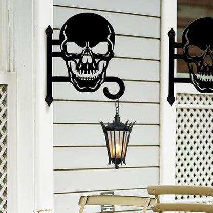 peacoblue Iron Plant Hangers Hooks for Outdoor Indoor Hanging Plants Flower Fern Pots Lantern Bird Feeder,11.6"x14.8" Weather Resistant Metal Wall Holder for Porch Garden Farmhouse(Skull)