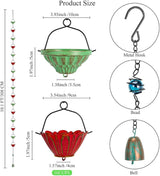 dreamysoul Rain Chains for Outside, 10 FT Decorative Rain Catcher Chains with 16 Cups, Adjustable Rain Chain for Gutters, Downspout, Eaves, Drainage