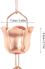 Jiawu 3.28FT Rain Chain, Rain Chains for Gutters, Copper Elegant Weatherproof Rain Catcher Chain for Eaves Drainage, Replacement for Downspout (Morning Glory Shaped)