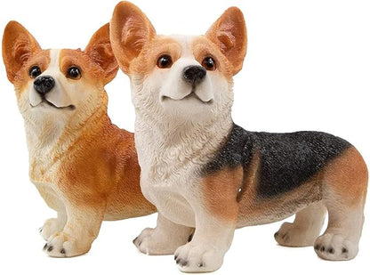 Garden Corgi Statue Dog Figurines Indoor/Outdoor Garden Landscaping Sculpture for Patio, Yard or Lawn Flower Pots Balcony Ornaments