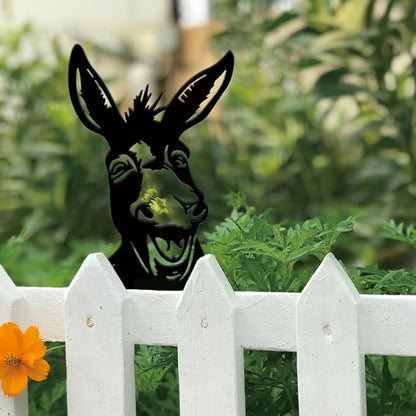 SUPERDANT Metal Donkey Garden Decor for Outside Funny Animals Yard Stakes for Decorations Outdoor Statues Iron Art Stake Decorative Silhouette Lawn Ornament Patio Porch Farmhouse Decoration Gifts