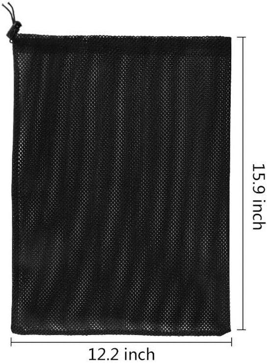 EQINI 2 Pack Pump Barrier Bag, 12.2"*15.9" with Drawstring Pond Mesh Pump Filter Bag for Pond biofilters Aquarium Filtration and Outdoor Swimming Pool Black Media Bags