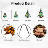 Mosaic Style Christmas Tree Ornaments Acrylic Suncatcher Stained Glass Effect Window Car Hanging Christmas Ornament Indoor Outdoor Decor Garden Sun Catcher Panel for Women Mom Grandma