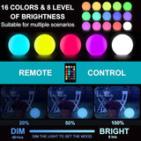 8-in Solar Globe Light Outdoor, Solar Garden Ball Light for Outside w/Remote, 16 RGB Colors 4 Modes Glow Orb Lights, Waterproof Landscape Lighting w/Ground Stake for Pathway Patio Backyard Party Decor