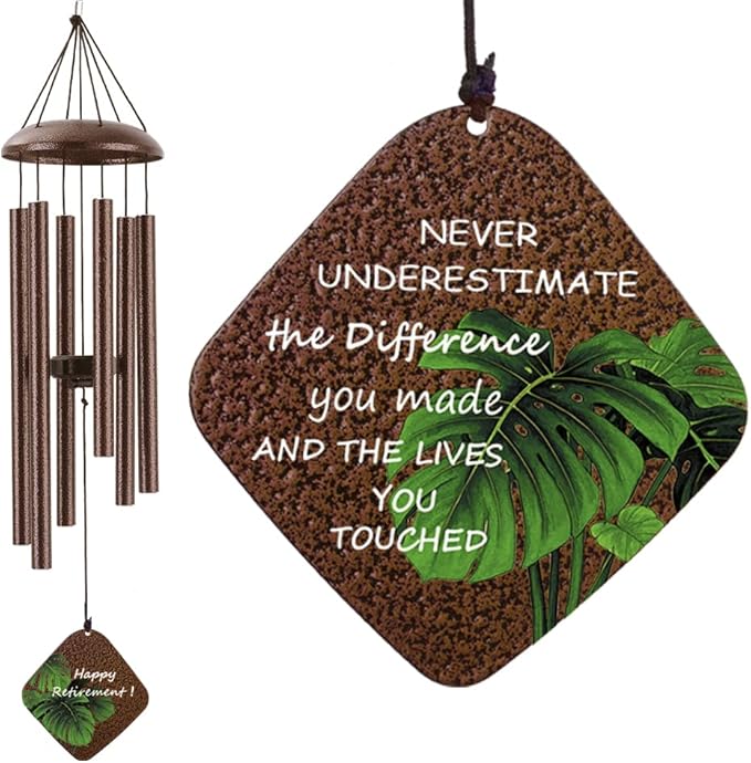 Happy Retirement Gifts for Woman Men, Funny Retirement Wind Chimes & Party Decorations, Going Away Gifts for Coworker Women Colleague Boss Teacher Nurse Military,32"