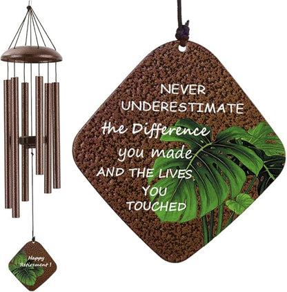 Happy Retirement Gifts for Woman Men, Funny Retirement Wind Chimes & Party Decorations, Going Away Gifts for Coworker Women Colleague Boss Teacher Nurse Military,32"