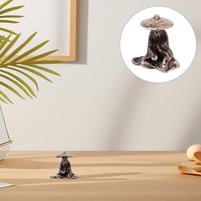 Toddmomy Miniature Chinese Ancient Figure Statue Copper Alloy Micro Landscape Figurine for Bonsai Terrarium Garden Decor Indoor Outdoor 0.70In