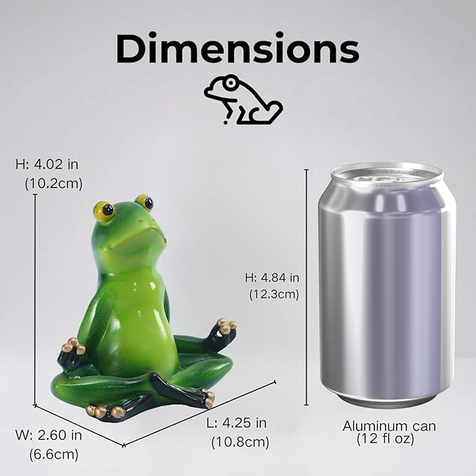 Yoga Frog Statue Outdoor Decor,4.0''(H) Sukhasana Frog Garden Sculptures for Yard Lawn,Resin Animal Figurines Home Porch Patio Table Yoga Art Decorations