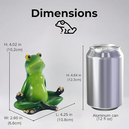 Yoga Frog Statue Outdoor Decor,4.0''(H) Sukhasana Frog Garden Sculptures for Yard Lawn,Resin Animal Figurines Home Porch Patio Table Yoga Art Decorations