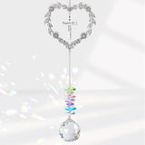 Christian Gifts for Women, Heart-Shaped Suncatcher with Cross - Religious Birthday Ornament with Scripture The Lord is My Light and My Salvation - Inspirational Catholic Spiritual Gifts