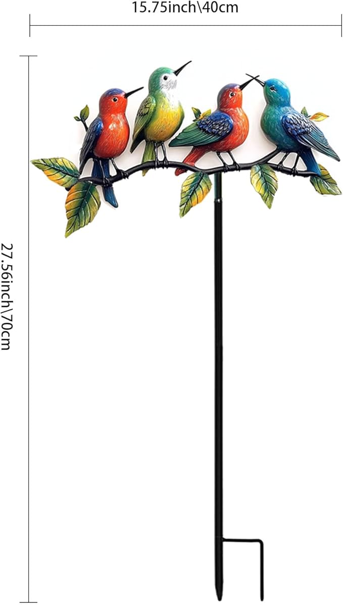 Metal Hummingbird Garden Stake, Colorful Outdoor Yard Decor, Durable Weatherproof Ornament for Patio, Lawn, and Garden Decoration(Hummingbird)