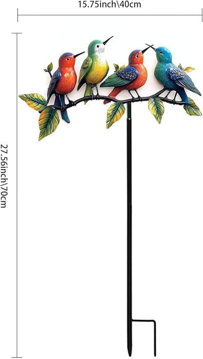 Metal Hummingbird Garden Stake, Colorful Outdoor Yard Decor, Durable Weatherproof Ornament for Patio, Lawn, and Garden Decoration(Hummingbird)