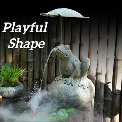 Whimsical Animal Pond Spitter, Outdoor Water Fountain with Pump and Hose, Antique Style Garden Water Fountain for Patio, Yard, Pond and Indoor Decor(X-Large)