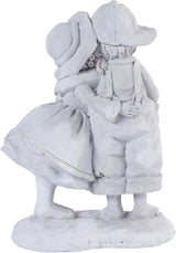 Garden Statues Boy and Girl Couple Statue, Romantic Outdoor Statues of First Kiss, Resin Garden Sculptures & Statues for Patio Lawn Yard Art, Flower Bed Decorations Outdoor