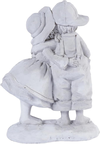 Garden Statues Boy and Girl Couple Statue, Romantic Outdoor Statues of First Kiss, Resin Garden Sculptures & Statues for Patio Lawn Yard Art, Flower Bed Decorations Outdoor