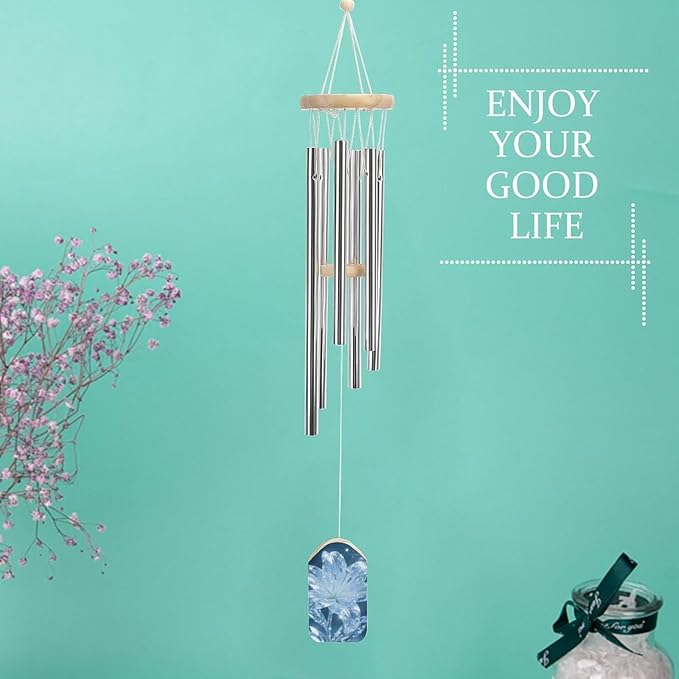 Wind Chimes for Outside Metal Wind Chimes Crystal Lily Garden Backyard and Patio Decoration