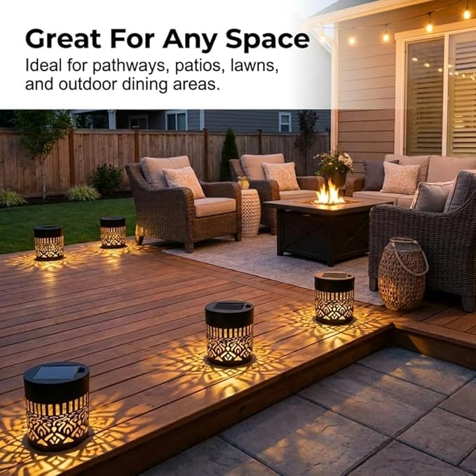 Upgrade Decorative Solar Mandala Lights, 2026 New Waterproof Metal Solar Powered Outdoor Deck Step Wall Lights, Mandala Theme LED Fence Light for Garden Post Patio Backyard Yard Decor