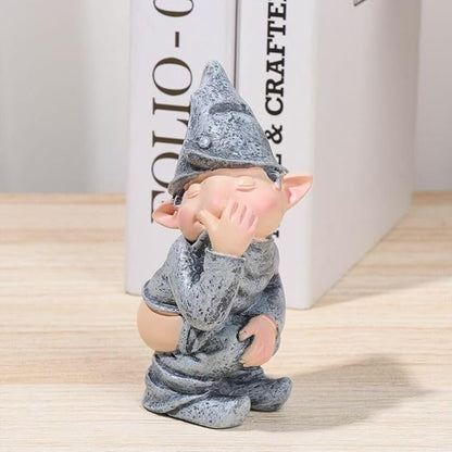 Funny Pooping Mini Statue, Naughty Resin Garden Gnome for Decor, Naked Miniature Dwarf Gnome Figurine for Home Garden Ornament