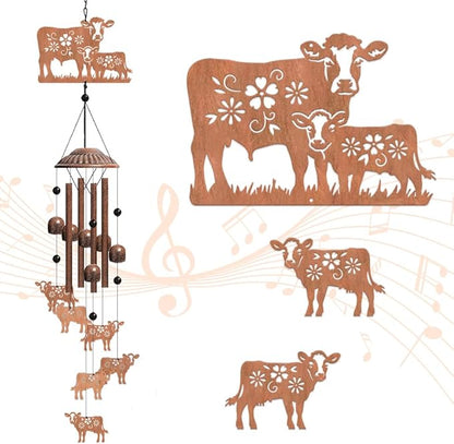 OLYCRAFT Cattle Metal Wind Chimes Outdoors Wind Chime Sympathy Memorial Windchime Iron Windchime Memorial Presents Hanging Windbell for Patio Backyard Home Garden Pendant Decoration - 30 Inch
