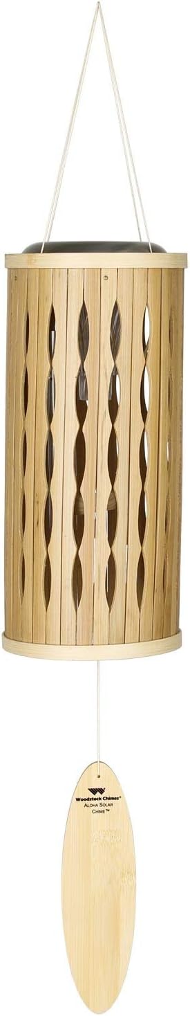 Woodstock Chimes Signature Collection, Aloha Solar Chime, 28'' Natural Decor Designs - Solar Chimes Wind Chimes for Outdoor, Patio, Home or Garden Décor (ACSN)