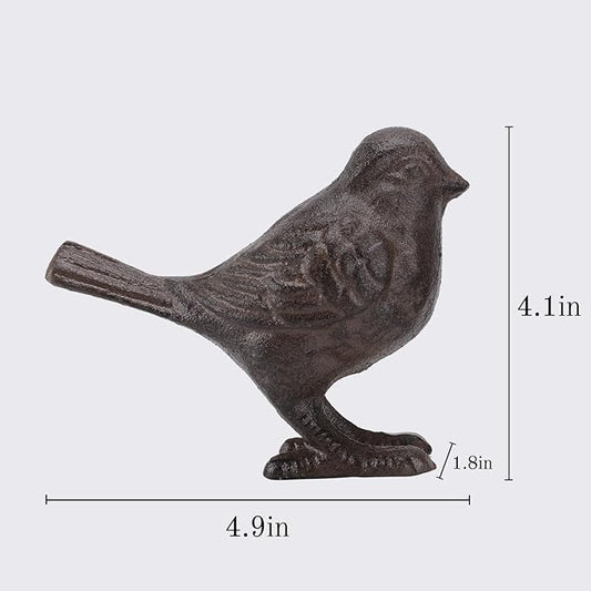 Cast Iron Bird Sculpture Bird Statue Tabletop Decor Figurines, Creative Animal Statues Indoor Outdoor Garden Home Decoration